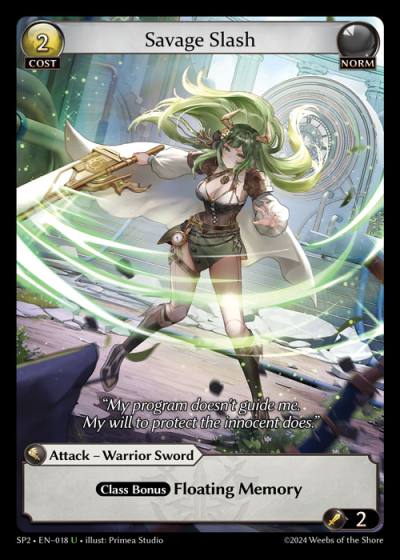 Savage Slash SP2-EN-018-Normal-Uncommon (U) - Supporter Pack 2 - Grand Archive Card