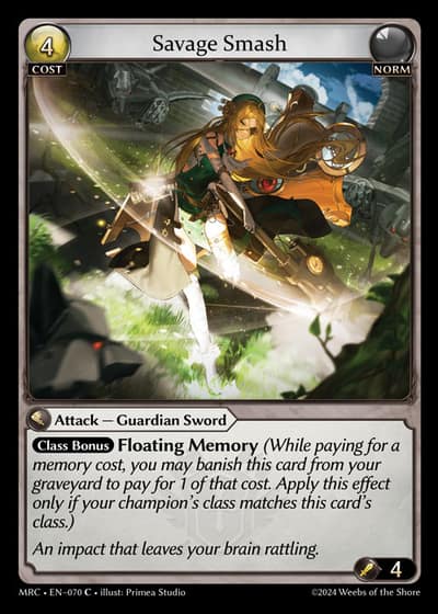Savage Smash MRC-EN-070-Foil-Common (C) - Mercurial Heart - Grand Archive Card