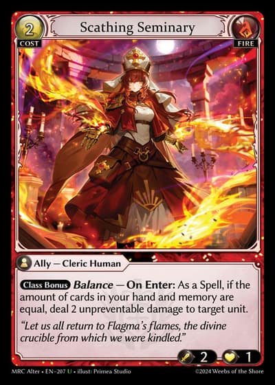 Scathing Seminary MRC Alter-EN-207-Foil-Uncommon (U) - Mercurial Heart Alter Edition - Grand Archive Card