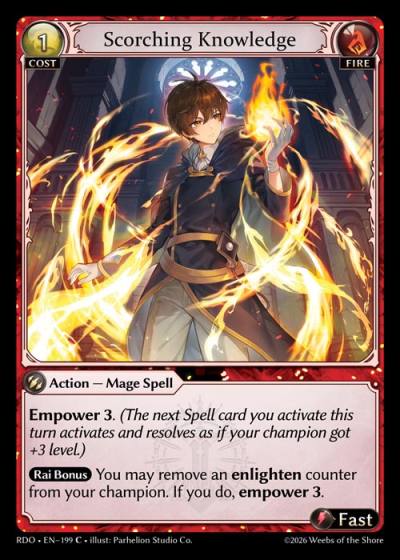 Scorching Knowledge RDO-EN-199-Foil-Common (C) - Radiant Origins - Grand Archive Card