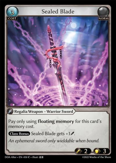 Sealed Blade DOA Alter-EN-050-Normal-Common (C) - Dawn of Ashes Alter Edition - Grand Archive Card