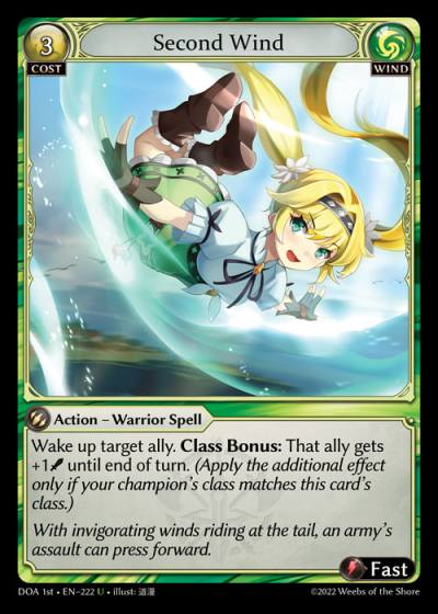 Second Wind DOA 1st-EN-222-Normal-Uncommon (U) - Dawn of Ashes First Edition - Grand Archive Card