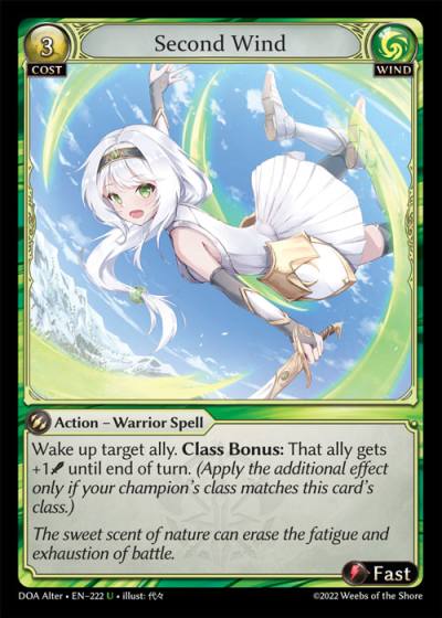 Second Wind DOA Alter-EN-222-Normal-Uncommon (U) - Dawn of Ashes Alter Edition - Grand Archive Card