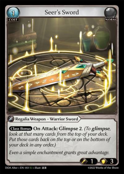 Seer's Sword DOA Alter-EN-051-Normal-Uncommon (U) - Dawn of Ashes Alter Edition - Grand Archive Card