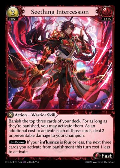 Seething Intercession RDO-EN-345-Foil-Super Rare (SR) - Radiant Origins - Grand Archive Card