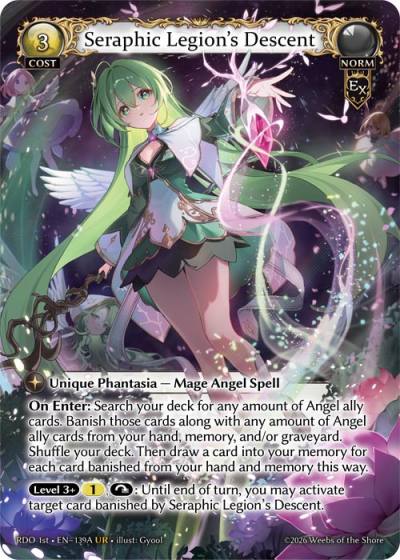 Seraphic Legion's Descent RDO 1st-EN-139A-Foil-Ultra Rare (UR) - Radiant Origins First Edition - Grand Archive Card