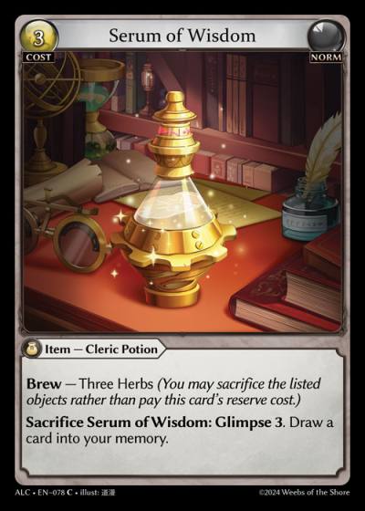 Serum of Wisdom ALC-EN-078-Foil-Common (C) - Alchemical Revolution - Grand Archive Card