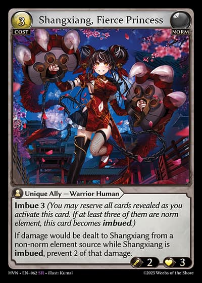 Shangxiang, Fierce Princess HVN-EN-062-Foil-Super Rare (SR) - Abyssal Heaven - Grand Archive Card