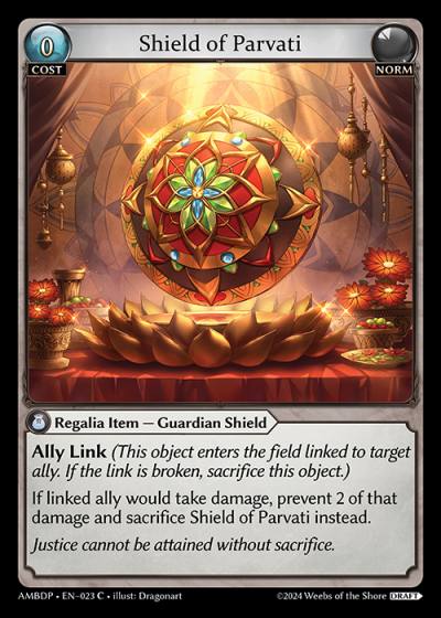 Shield of Parvati AMBDP-EN-023-Normal-Common (C) - Mortal Ambition Draft Pack - Grand Archive Card