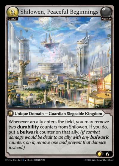 Shilowen, Peaceful Beginnings RDO-EN-141-Foil-Rare (R) - Radiant Origins - Grand Archive Card