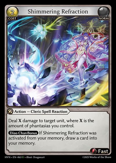 Shimmering Refraction HVN-EN-063-Foil-Uncommon (U) - Abyssal Heaven - Grand Archive Card