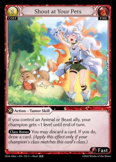 Shout at Your Pets DOA Alter-EN-152-Normal-Uncommon (U) - Dawn of Ashes Alter Edition - Grand Archive Card