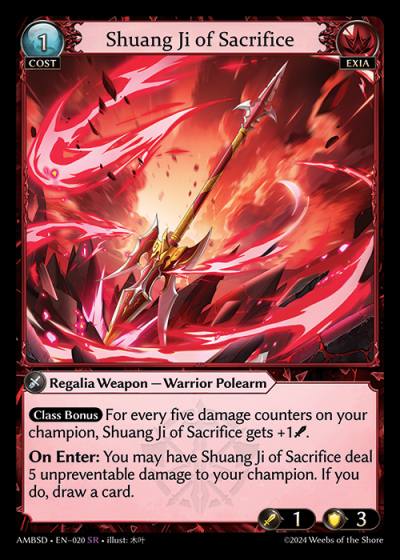 Shuang Ji of Sacrifice AMBSD-EN-020-Normal-Super Rare (SR) - Mortal Ambition Starter Decks - Grand Archive Card