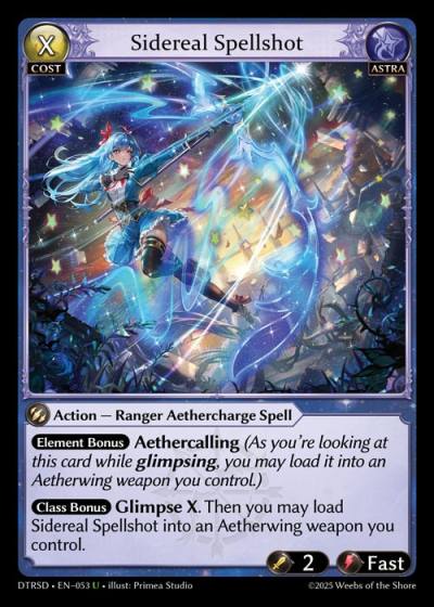 Sidereal Spellshot DTRSD-EN-053-Normal-Uncommon (U) - Distorted Reflections Starter Decks - Grand Archive Card