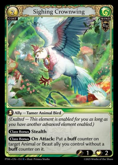 Sighing Crownwing PTM-EN-151-Foil-Rare (R) - Phantom Monarchs - Grand Archive Card