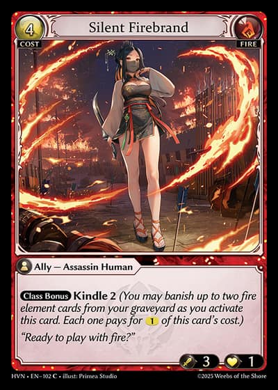 Silent Firebrand HVN-EN-102-Foil-Common (C) - Abyssal Heaven - Grand Archive Card
