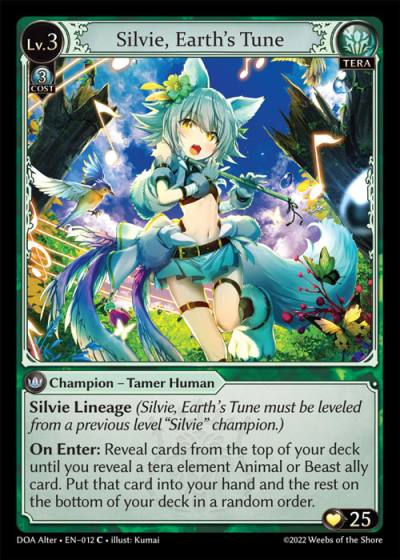 Silvie, Earth's Tune DOA Alter-EN-012-Normal-Common (C) - Dawn of Ashes Alter Edition - Grand Archive Card