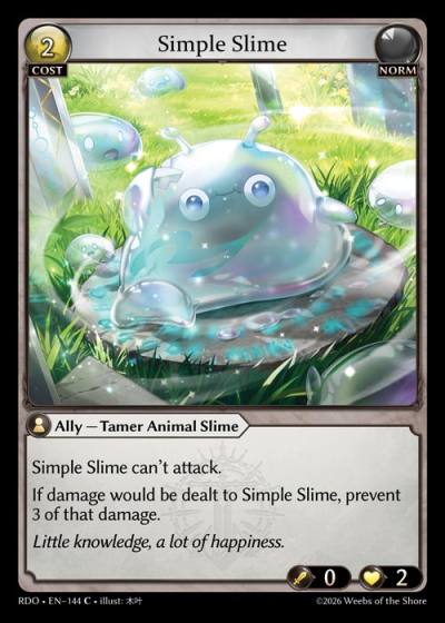 Simple Slime RDO-EN-144-Foil-Common (C) - Radiant Origins - Grand Archive Card