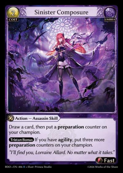 Sinister Composure RDO-EN-406-Foil-Rare (R) - Radiant Origins - Grand Archive Card