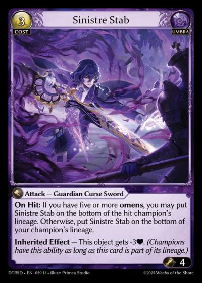 Sinistre Stab DTRSD-EN-059-Normal-Uncommon (U) - Distorted Reflections Starter Decks - Grand Archive Card