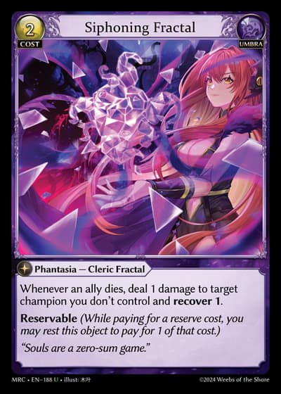 Siphoning Fractal MRC-EN-188-Foil-Uncommon (U) - Mercurial Heart - Grand Archive Card