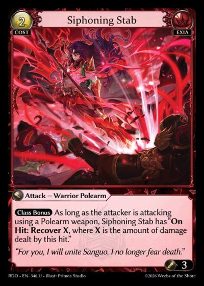 Siphoning Stab RDO-EN-346-Foil-Uncommon (U) - Radiant Origins - Grand Archive Card