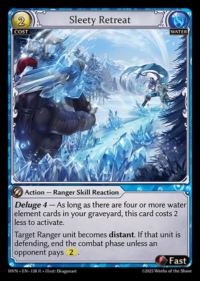 Sleety Retreat HVN-EN-138-Foil-Rare (R) - Abyssal Heaven - Grand Archive Card