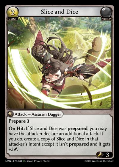 Slice and Dice AMB-EN-081-Normal-Uncommon (U) - Mortal Ambition - Grand Archive Card