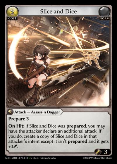 Slice and Dice ReC-SHD-EN-018-Normal-Uncommon (U) - Re:Collection Shadowdancer - Grand Archive Card