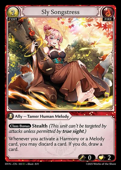 Sly Songstress HVN-EN-103-Foil-Uncommon (U) - Abyssal Heaven - Grand Archive Card