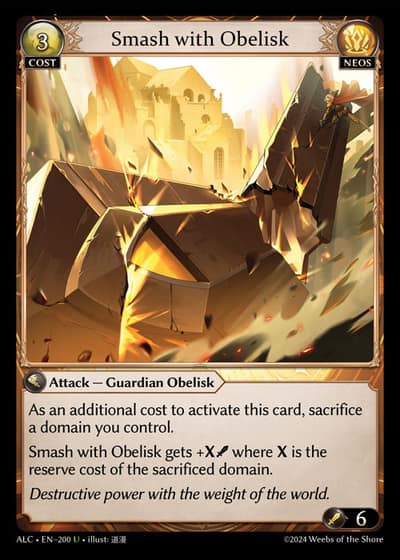 Smash with Obelisk ALC-EN-200-Foil-Uncommon (U) - Alchemical Revolution - Grand Archive Card