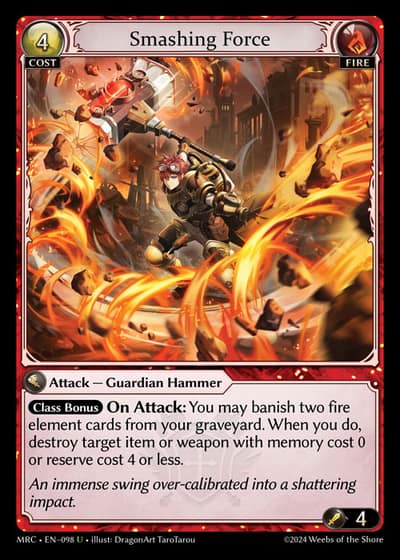 Smashing Force MRC-EN-098-Foil-Uncommon (U) - Mercurial Heart - Grand Archive Card