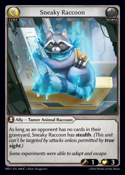 Sneaky Raccoon PRD-EN-088-Foil-Common (C) - .asphodel/paradise - Grand Archive Card