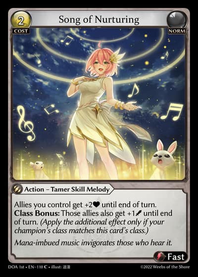 Song of Nurturing DOA 1st-EN-110-Foil-Common (C) - Dawn of Ashes First Edition - Grand Archive Card