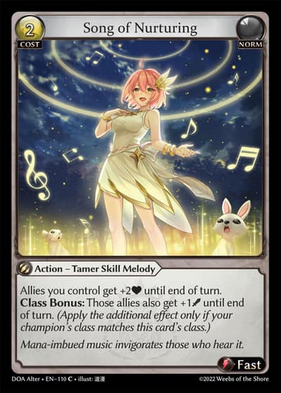 Song of Nurturing DOA Alter-EN-110-Foil-Common (C) - Dawn of Ashes Alter Edition - Grand Archive Card