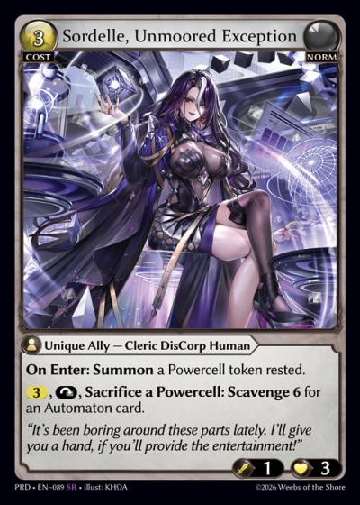 Sordelle, Unmoored Exception PRD-EN-089-Foil-Super Rare (SR) - .asphodel/paradise - Grand Archive Card
