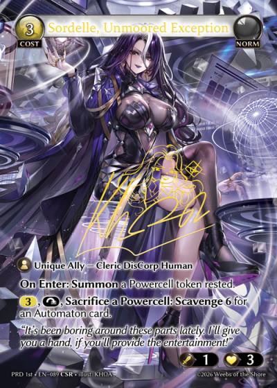 Sordelle, Unmoored Exception PRD 1st-EN-089-Foil-Common (C) - .asphodel/paradise First Edition - Grand Archive Card