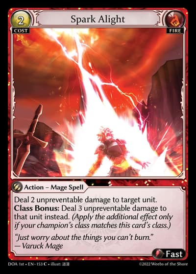 Spark Alight DOA 1st-EN-153-Foil-Common (C) - Dawn of Ashes First Edition - Grand Archive Card