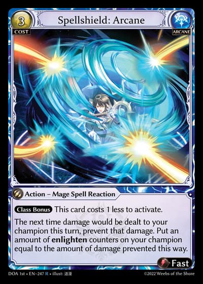 Spellshield: Arcane DOA 1st-EN-247-Foil-Rare (R) - Dawn of Ashes First Edition - Grand Archive Card