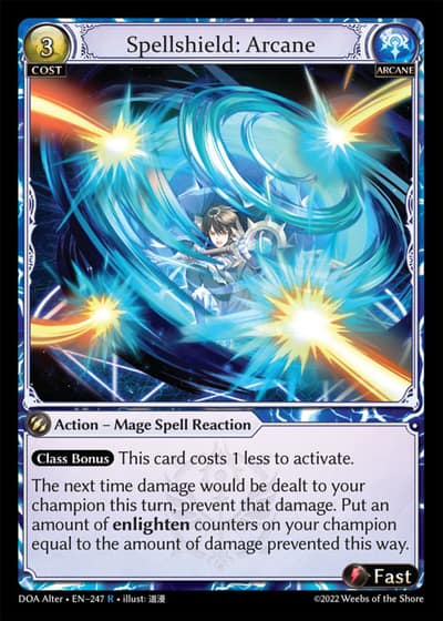 Spellshield: Arcane DOA Alter-EN-247-Foil-Rare (R) - Dawn of Ashes Alter Edition - Grand Archive Card