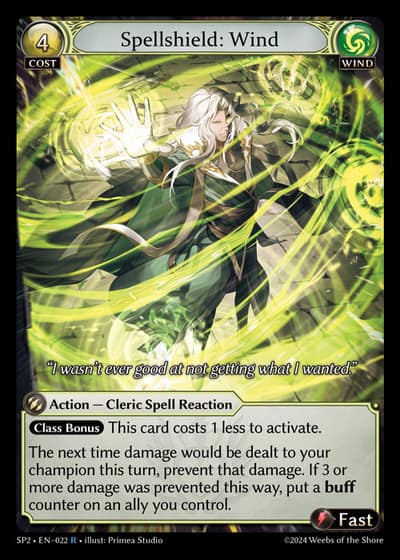Spellshield: Wind SP2-EN-022-Foil-Rare (R) - Supporter Pack 2 - Grand Archive Card