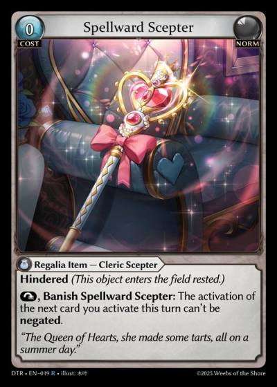 Spellward Scepter DTR-EN-019-Normal-Rare (R) - Distorted Reflections - Grand Archive Card