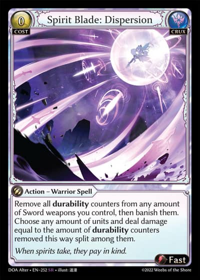 Spirit Blade: Dispersion DOA Alter-EN-252-Foil-Super Rare (SR) - Dawn of Ashes Alter Edition - Grand Archive Card