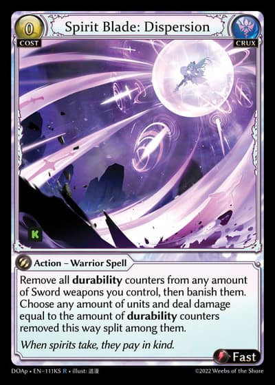 Spirit Blade: Dispersion DOAp-EN-111KS-Normal-Rare (R) - Dawn of Ashes Prelude - Grand Archive Card