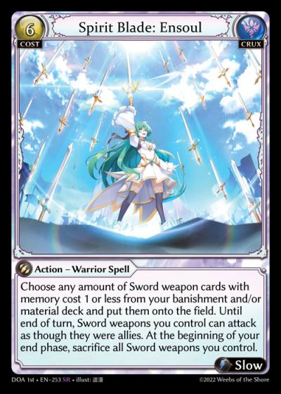 Spirit Blade: Ensoul DOA 1st-EN-253-Normal-Super Rare (SR) - Dawn of Ashes First Edition - Grand Archive Card