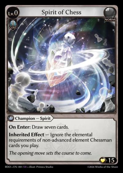 Spirit of Chess RDO-EN-001-Foil-Super Rare (SR) - Radiant Origins - Grand Archive Card