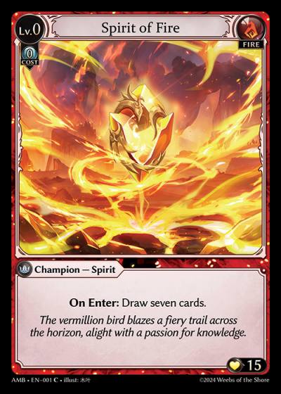 Spirit of Fire AMB-EN-001-Normal-Common (C) - Mortal Ambition - Grand Archive Card