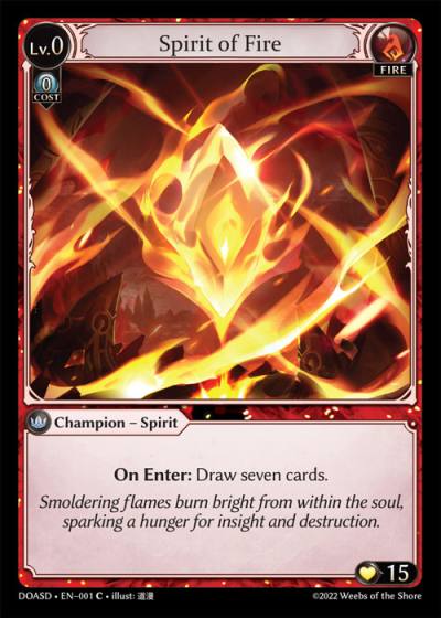 Spirit of Fire DOASD-EN-001-Normal-Common (C) - Dawn of Ashes Starter Decks - Grand Archive Card