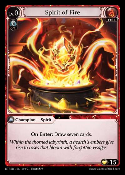 Spirit of Fire DTRSD-EN-001-Normal-Common (C) - Distorted Reflections Starter Decks - Grand Archive Card
