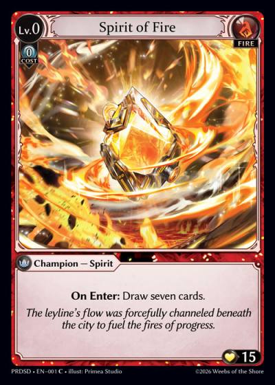 Spirit of Fire PRDSD-EN-001-Normal-Common (C) - .asphodel/paradise Starter Decks - Grand Archive Card